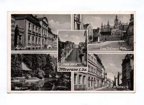 Ak Ak Meerane in Sachsen Postamt Stadtpark 1966 Straße der Befreiung