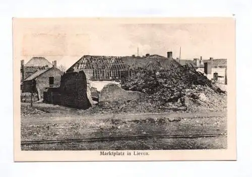 Ak Marktplatz in Lieven Frankreich Liévin zerstörtes Gebäude Feldpost