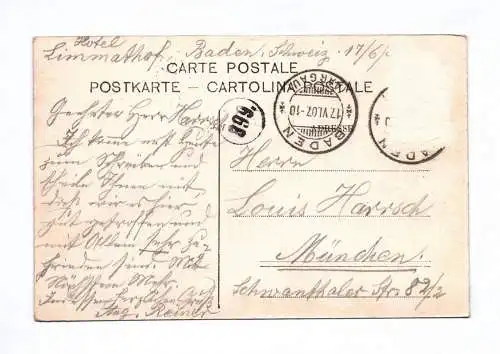 Ak Baden Schweiz 1907 Ortsansicht Aargau
