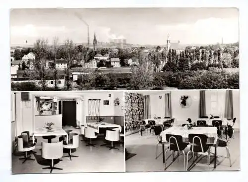 Ak Ostritz Kreis Görlitz Ortsansicht Konsum Gaststätte Bergfrieden 1980