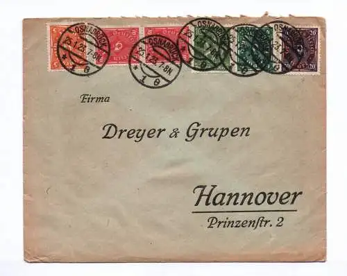Infla Brief FIrma Dreyer & Grupen Hannover 1923