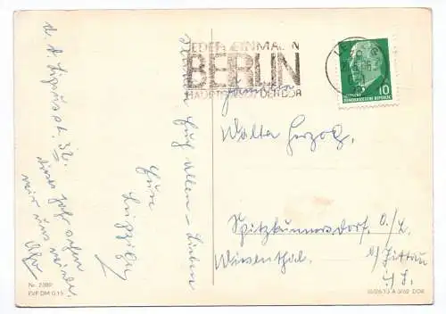 Künstler Ak Herzliche Pfingstgrüße 1966 Esel zieht Auto