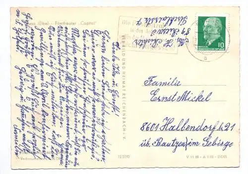 Ak Riesa Elbe Filmtheater Capitol 1962