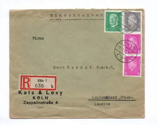 R Brief Köln Katz & Levy Köln 1931 Einschreiben