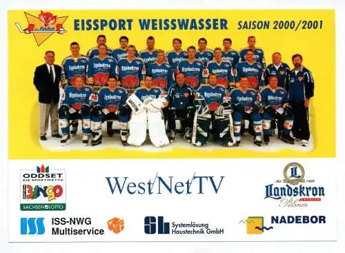 Original Autogramm Füchse Weißwasser Eishockey Marcel Linke 2000/2001