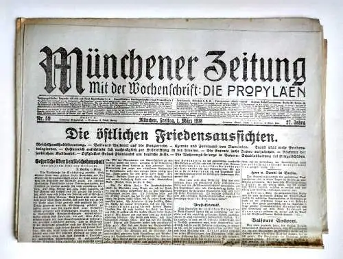 Münchner Zeitung Nr. 59 Die östlichen Friedensausichten 1918