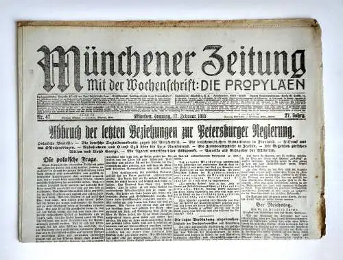 Münchner Zeitung Nr. 47 Abbruch letzten Beziehungen zur Petersburger Regierung