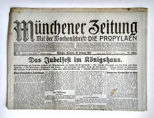 Münchner Zeitung Nr. 49 Das Jubelfest im Königshaus 1918