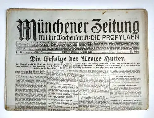 Münchner Zeitung Nr. 93 Die Erfolge der Armee Hutier. 1918