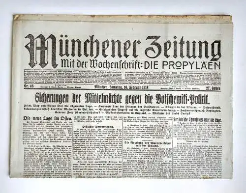 Münchner Zeitung Nr. 46 Sicherungen der Mittelmächte gegen die Bolschewiki 1918