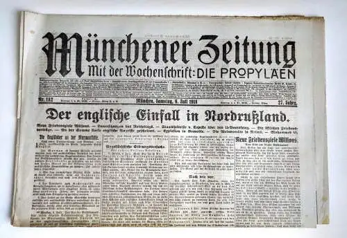 Münchner Zeitung Nr. 182 Der englische Einfall in Nordrußland 1918