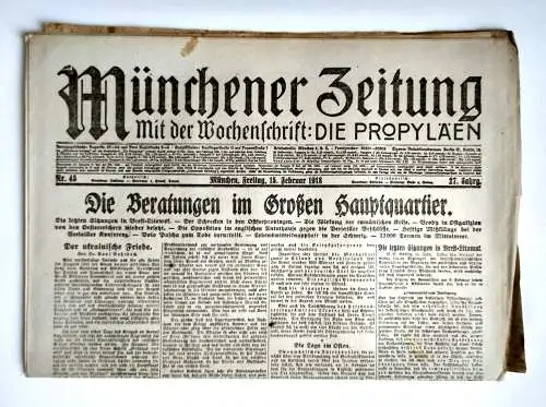 Münchner Zeitung Nr. 45 Die Beratungen im Großen Hauptquartier 1918