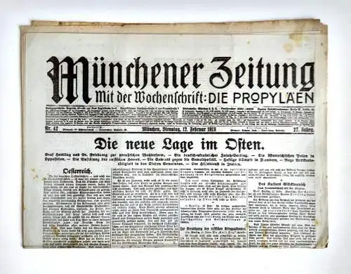 Münchner Zeitung Nr. 42 Die neue Lage im Osten 1918