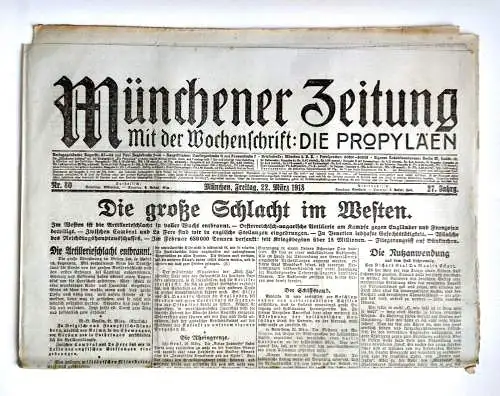 Münchner Zeitung Nr. 80 Die große Schlacht im Westen 1918