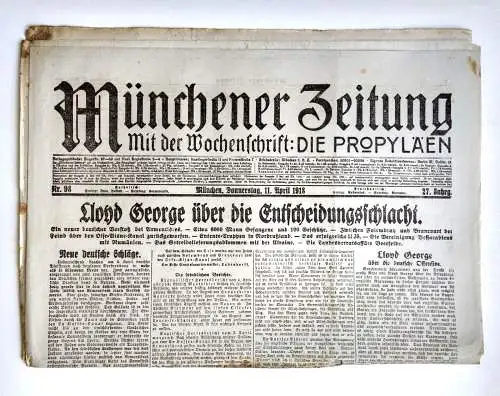 Münchner Zeitung Nr. 98 Lloyd George über die Entscheidungsschlacht 1918