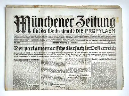 Münchner Zeitung Nr. 193 Der parlamentarische Versuch in Österreich 1918