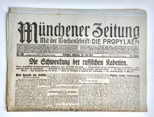 Münchner Zeitung Nr. 196 Die Schwenkung der russischen Kadetten 1918