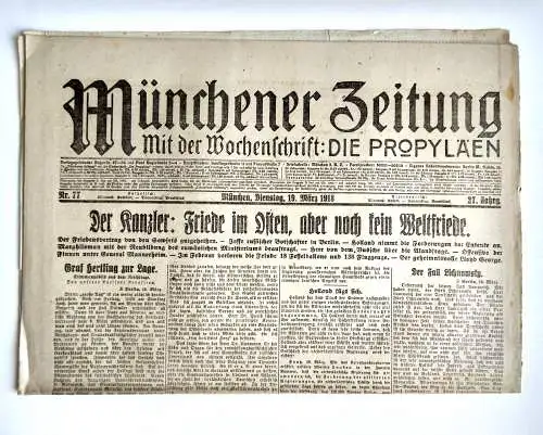 Münchner Zeitung Nr. 77 Der Kanzler: Friede im Osten, aber noch kein Weltfriede