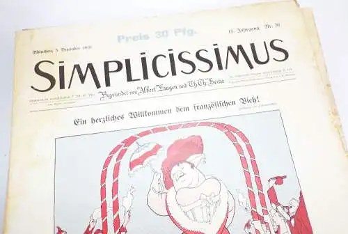 Simplicissimus 1910 1911 Satire Humor Zeitschrift 15 Jahrgang