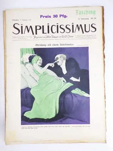 Simplicissimus 1910 1911 Satire Humor Zeitschrift 15 Jahrgang
