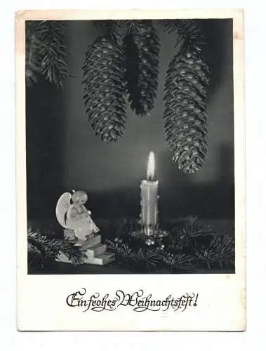 Ak Weihnachten Erzgebirge Engel Kerzenschein 1948