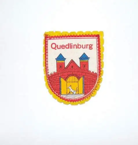 Quedlinburg Aufnäher DDR gelb Stoff Filz GDR patch