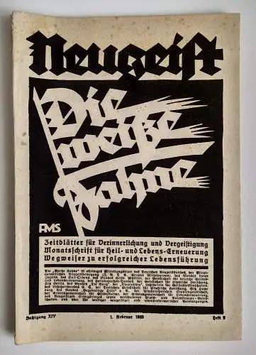 Neugeist Die weiße Fahne alte Broschüre 1933