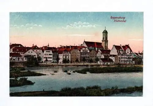 Künstler Ak Regensburg Stadt am Hof