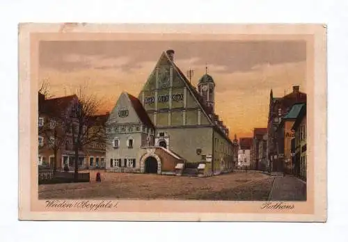 Künstler Ak Weiden Oberpfalz Rathaus
