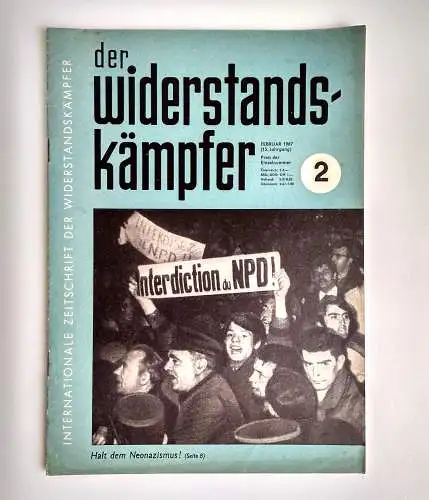 Der Widerstandskämpfer 1967 Nr. 2 Kommunismus Zeitung DDR