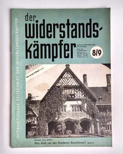 Der Widerstandskämpfer 1965 Nr. 8/9 alte Zeitung Kommunismus