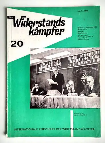 Der Widerstandskämpfer Nr. 20 alte Zeitung Kommunismus 1972