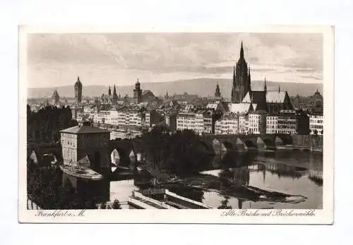 Ak Frankfurt am Main Alte Brücke mit Brückenmühle