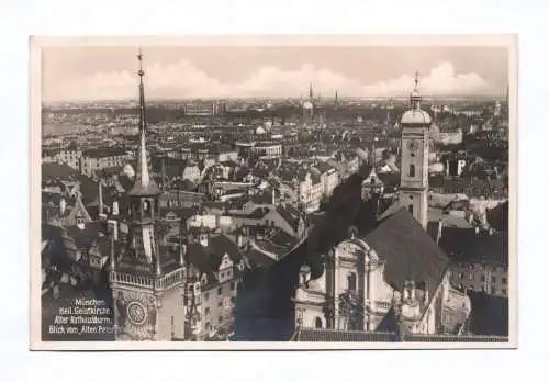Foto Ak München Heilige Geistkirche Alter Rathausturm Blick vom Alten Peter