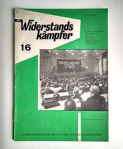 Alte Zeitung Kommunismus 1971 Der Widerstandskämpfer Nr. 16