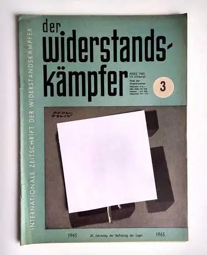 Der Widerstandskämpfer DDR Kommunismus Zeitung 1965 Nr. 3