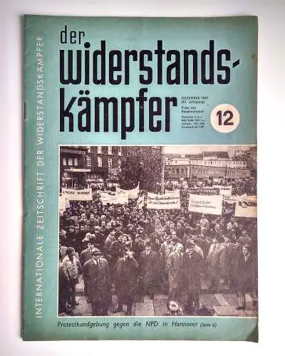 Der Widerstandskämpfer Nr. 12 alte Zeitung 1967 Kommunisten