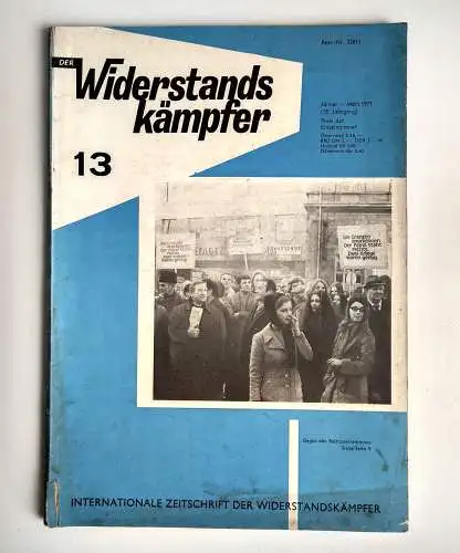 Alte Zeitung Kommunismus 1971 Der Widerstandskämpfer Nr. 13