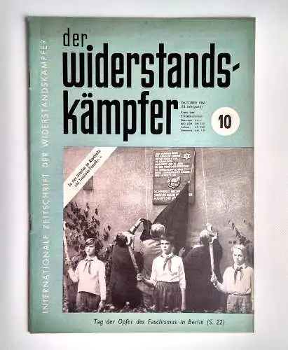 Der Widerstandskämpfer alte Zeitung Kommunisten DDR 1965 Nr. 10