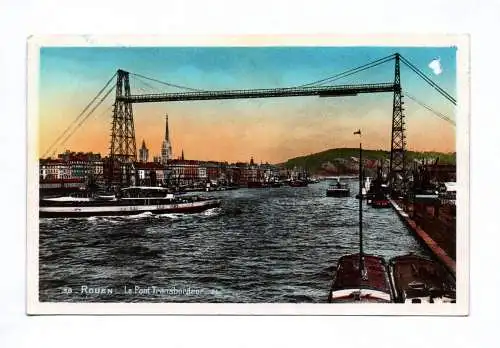 Künstler Ak Rouen Le Pont Transbordeur 1940 Frankreich
