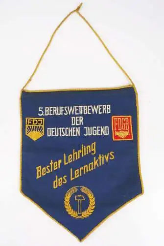 Wimpel FDJ 5 Berufswettbewerb der deutschen Jugend Bester Lehrling DDR