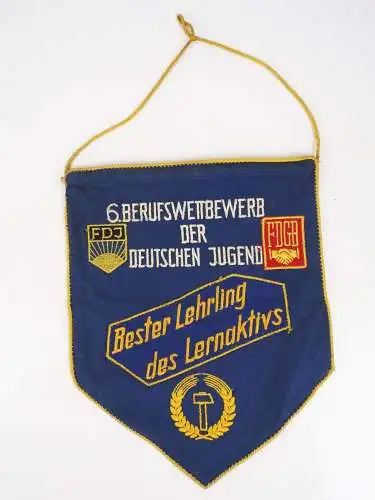 Wimpel FDJ 6 Berufswettbewerb der deutschen Jugend DDR Bester Lehrling