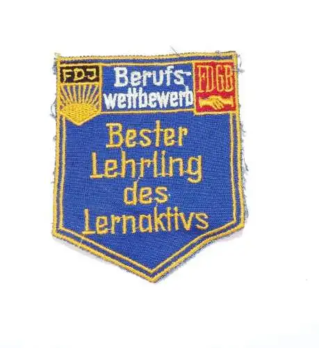 Aufnäher Bester Lehrling des Lernaktivs FDJ Berufswettbewerb FDGB