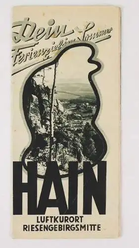 Reiseprospekt Hain Riesengebirge Schlesien 1930 er