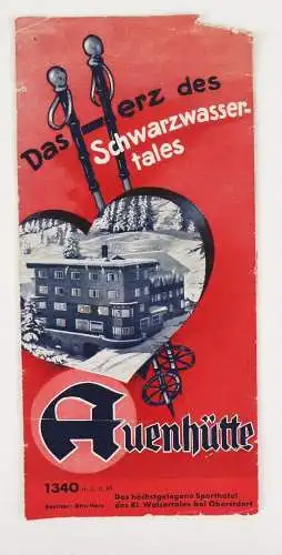 Prospekt Auenhütte Schwarzwassertal Oberstdorf 1930 er