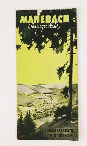 Prospekt Manebach Thüringer Wald Sommerfrische Wintersport 1957