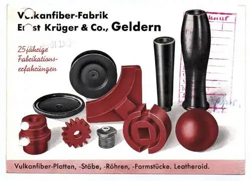 Geldern  Reklame Ak Vulkanfiber Fabrik Krüger u Co 1936