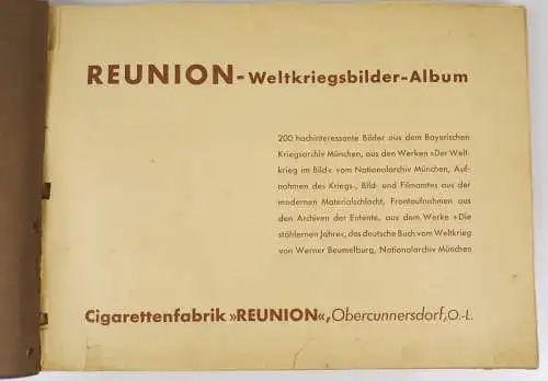 Reunion Weltkriegsbilder 1914 - 1918 Sammelbilderalbum