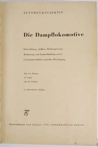 Die Dampflokomotive Transpress Buch