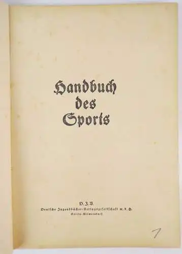 Handbuch des Sports 1932 leer